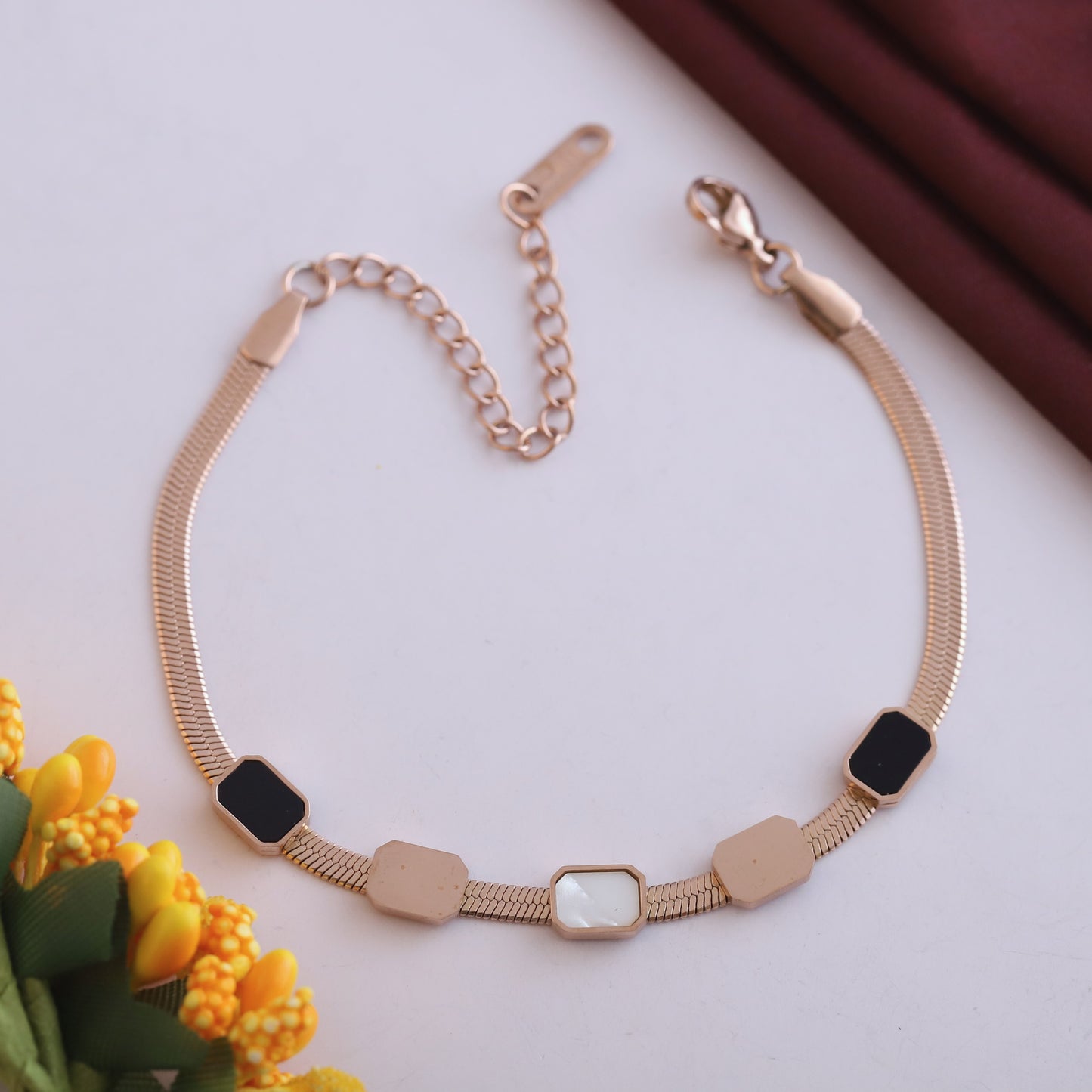 Demi-Fine Rose Gold Herrington Chain Bracelet | Flexible Chain Gift for Her