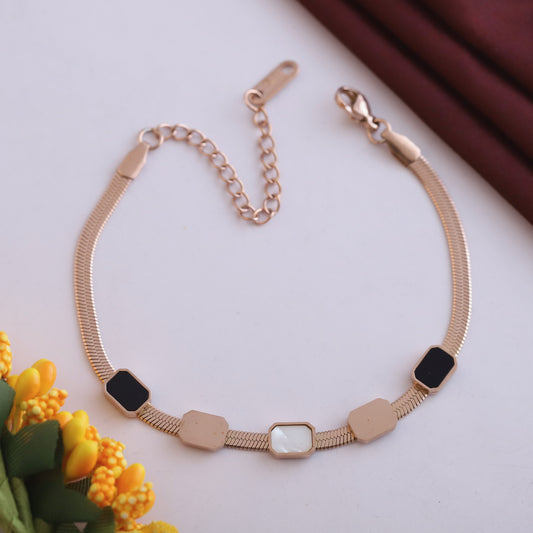 Demi-Fine Rose Gold Herrington Chain Bracelet | Flexible Chain Gift for Her