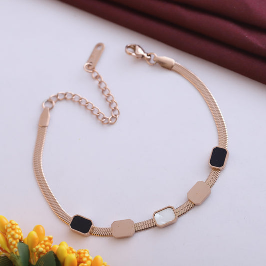 Demi-Fine Rose Gold Herrington Chain Bracelet | Flexible Chain Gift for Her