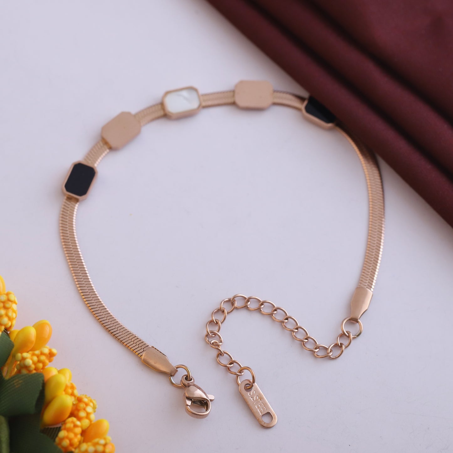 Demi-Fine Rose Gold Herrington Chain Bracelet | Flexible Chain Gift for Her