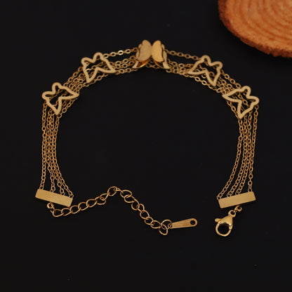 Elegant Butterfly Multi-Layer Gold Chain Bracelet