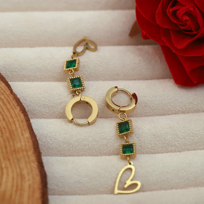 Gold Plated Stainless Steel Drop Earrings