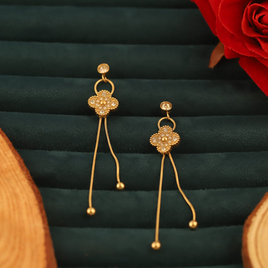 Elegant 22k Gold Plated Hanging Earrings