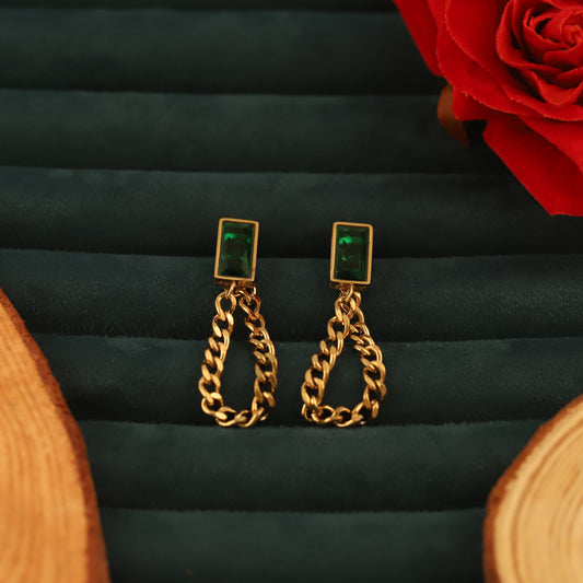 Elegant 22k Gold Plated Hanging Earrings