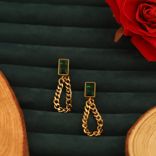 Elegant 22k Gold Plated Hanging Earrings