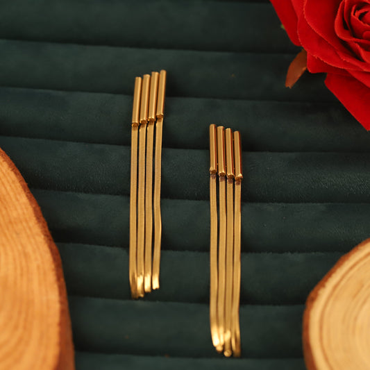 Golden Cascade Drops Earrings