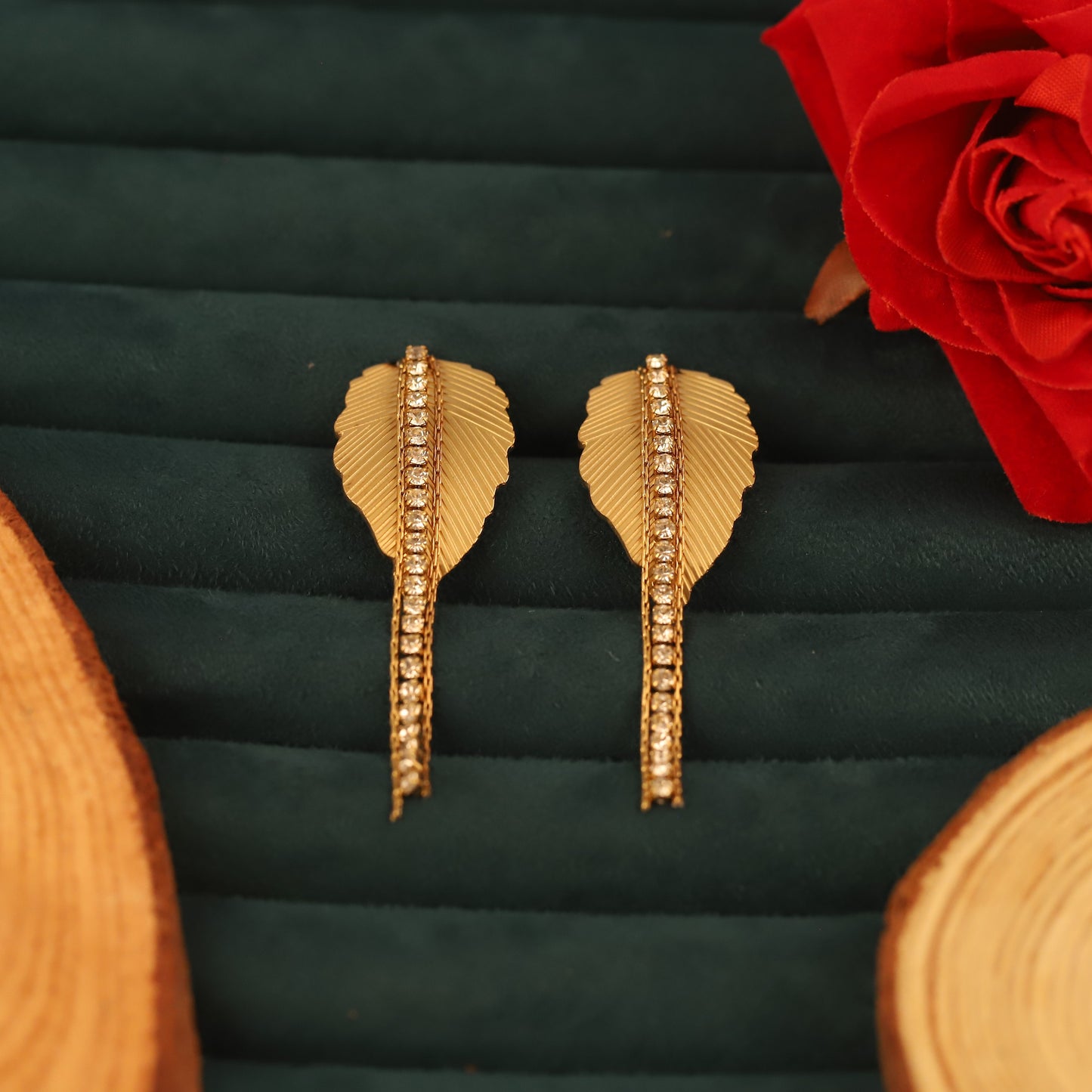 Elegant Gold Plated Dangle Earrings