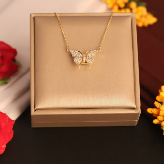 Magnetic Zircon Butterfly Pendant