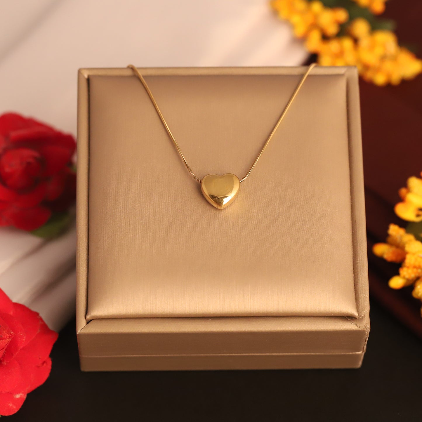 22K Gold Plated Stainless Steel Heart Pendant