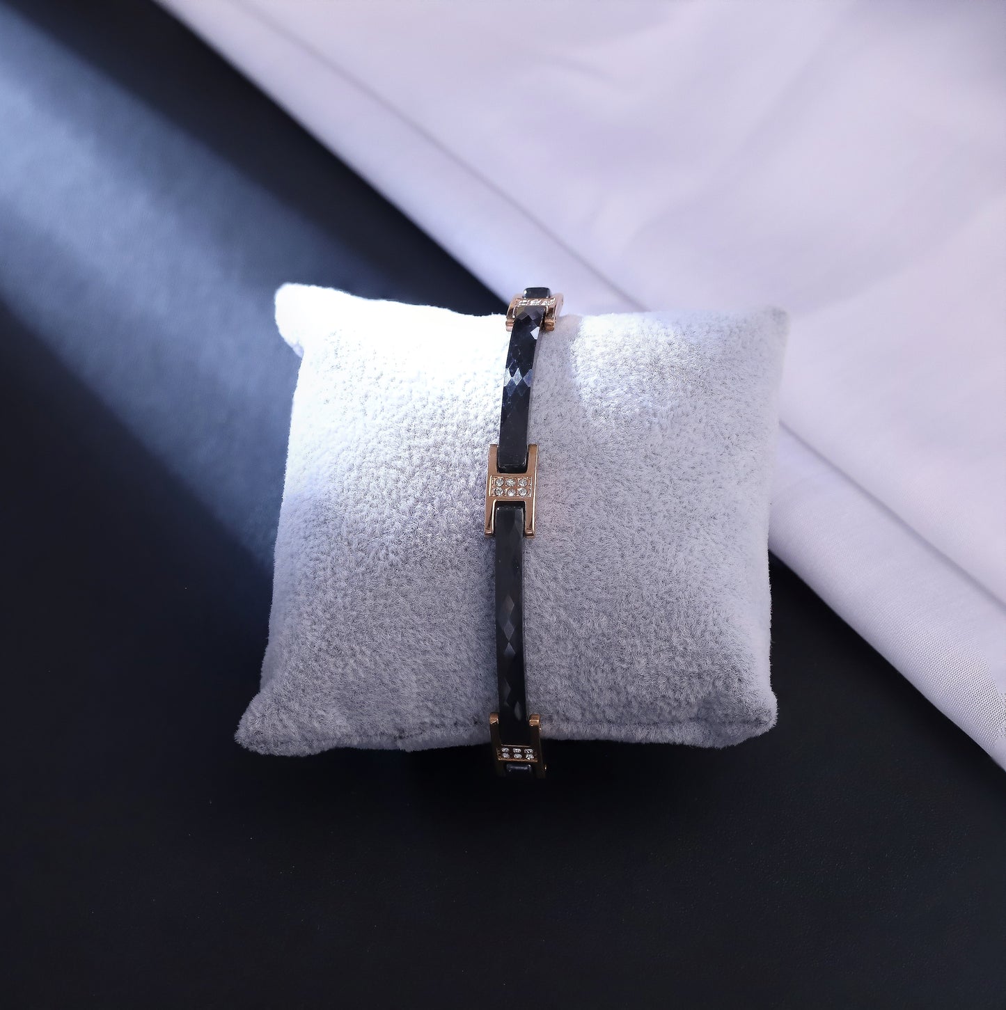 Men's Diamond & Rose Gold-Tone Leather Bracelet | Luxury Link Bracelet