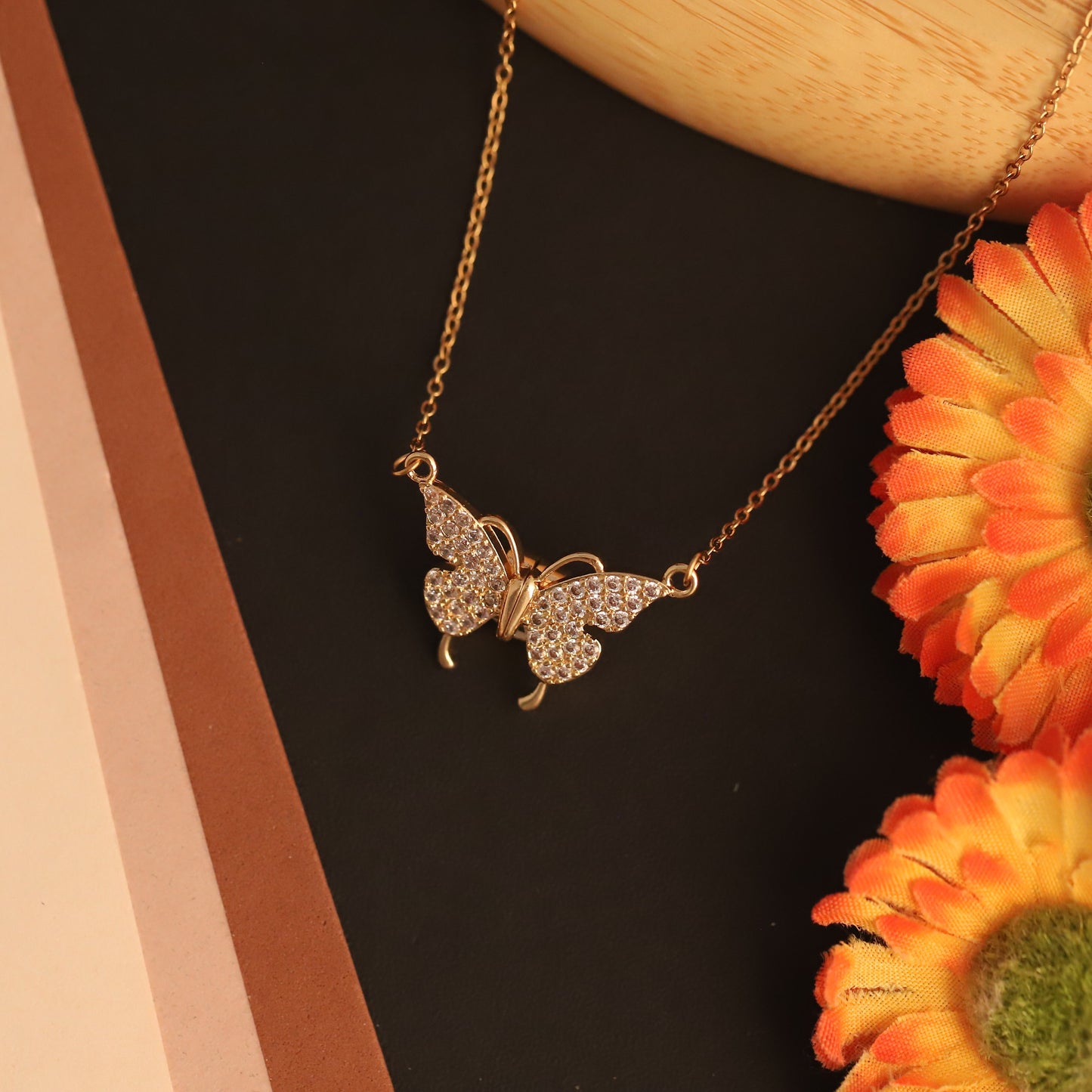 Magnetic Zircon Butterfly Pendant