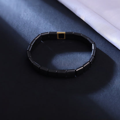 Sleek Black Ceramic Bracelet | Modern Men's Bangle | Minimalist Jewelry