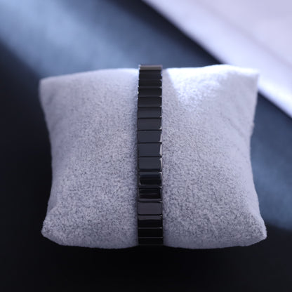 Men's Black Ceramic Bracelet with Gold Accents | Modern Link Jewelry | Gift for Him