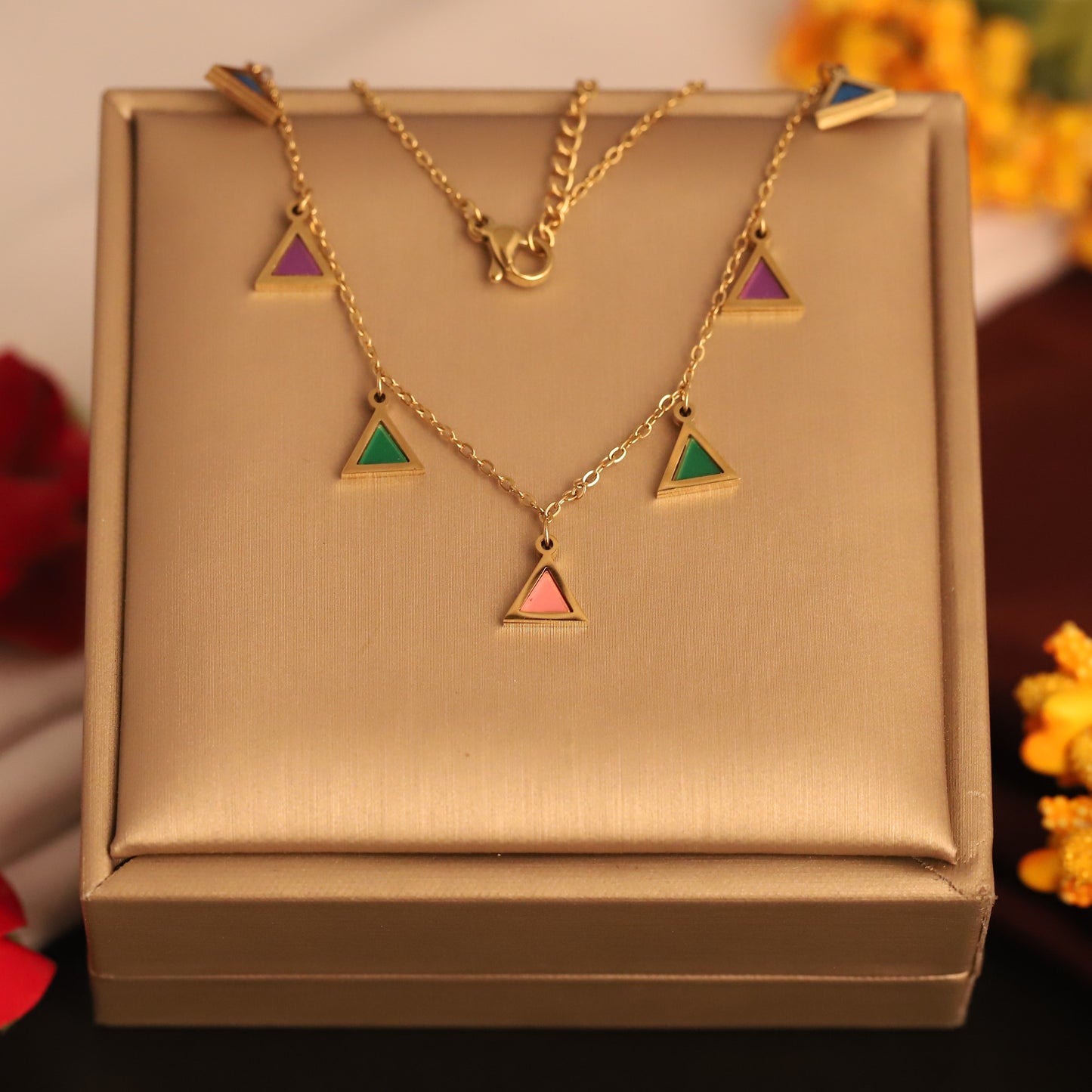 Timeless Elegance: Gold Plated Green Crystal Necklace