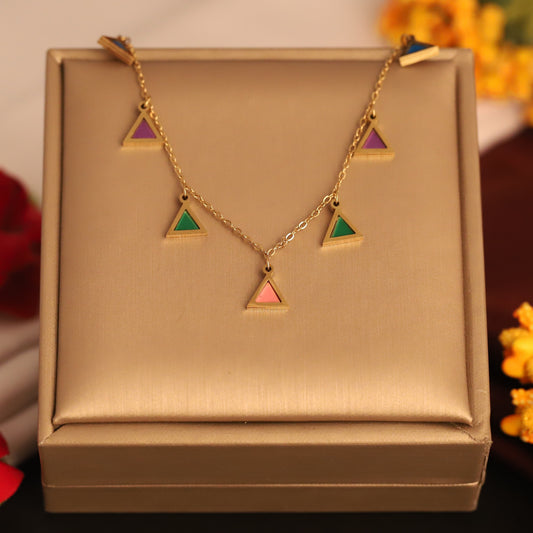 Timeless Elegance: Gold Plated Green Crystal Necklace