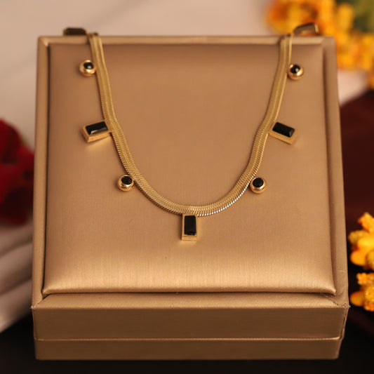 18K Gold Plated Engraved Round Pendant Necklace | Anti-Tarnish & Waterproof