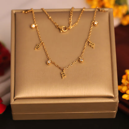 22K Gold Plated Snake Charm Necklace | Sparkling Stainless Steel Daily Wear