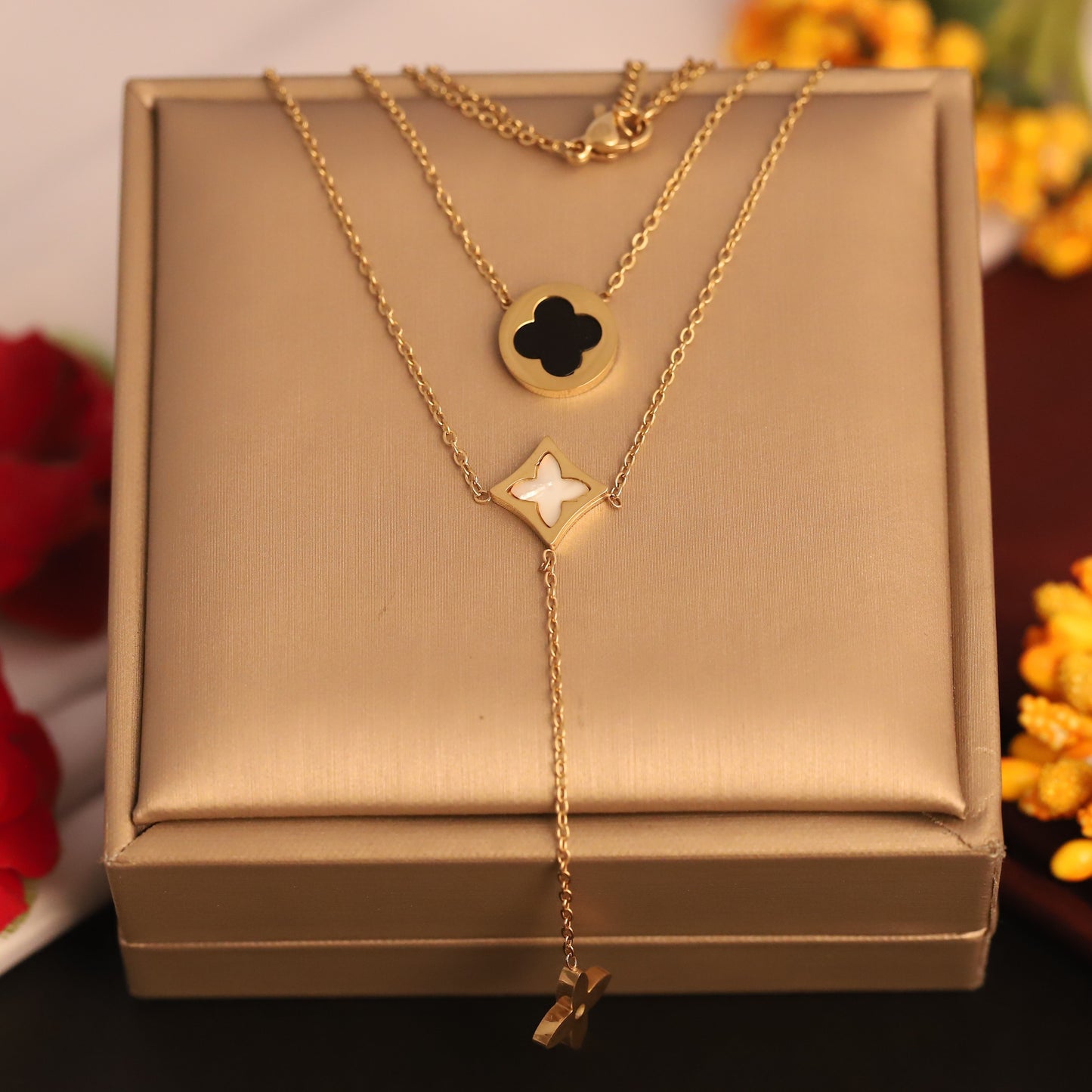 Layered Clover Necklace Set | Gold Plated Lucky Charm Jewelry