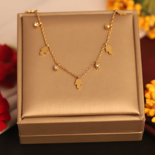 Dainty Gold Tone Lucky Charm Necklace | Waterproof Anti-Tarnish Chain