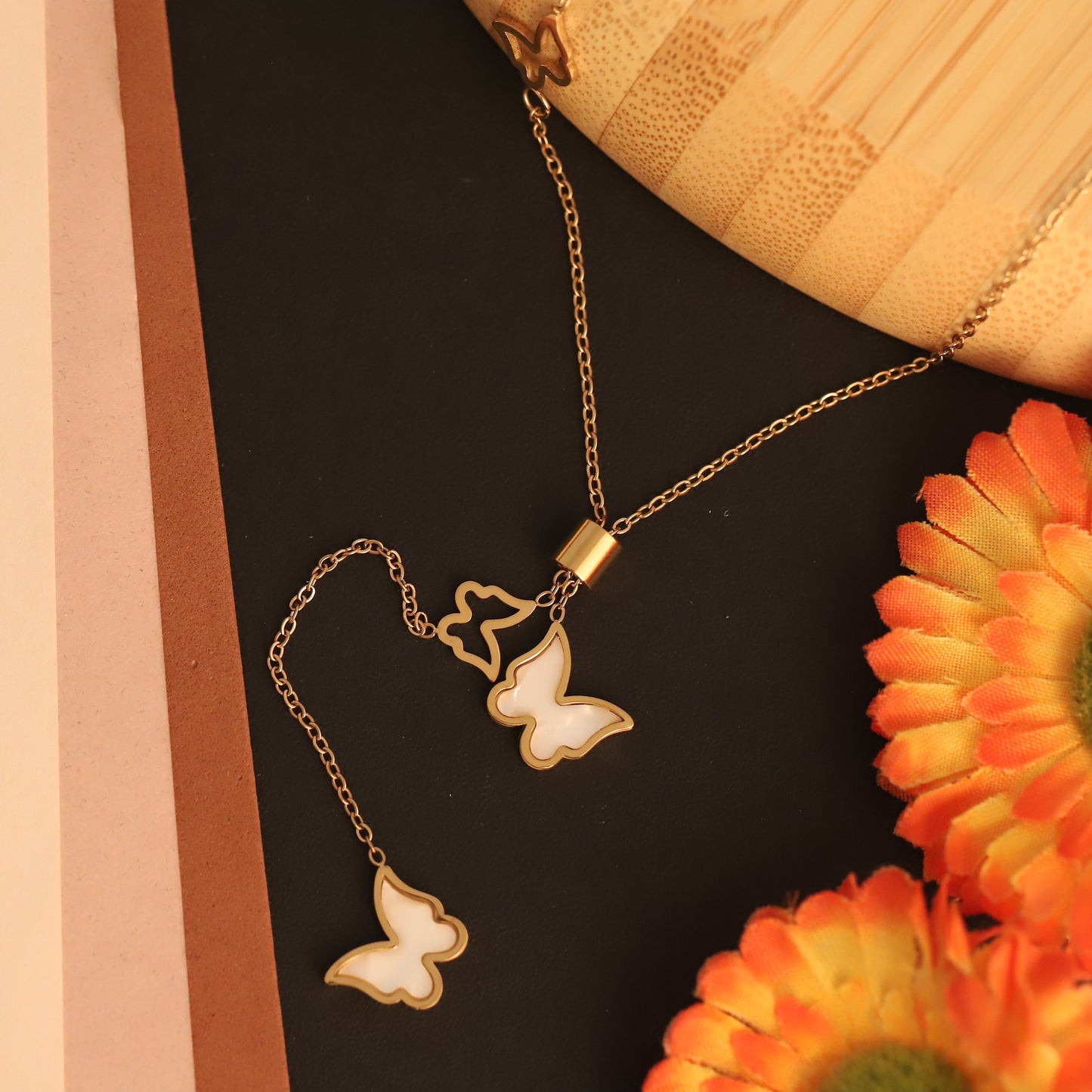 Layered Puffed Heart Charm Necklace | Gold Plated Romantic Jewelry