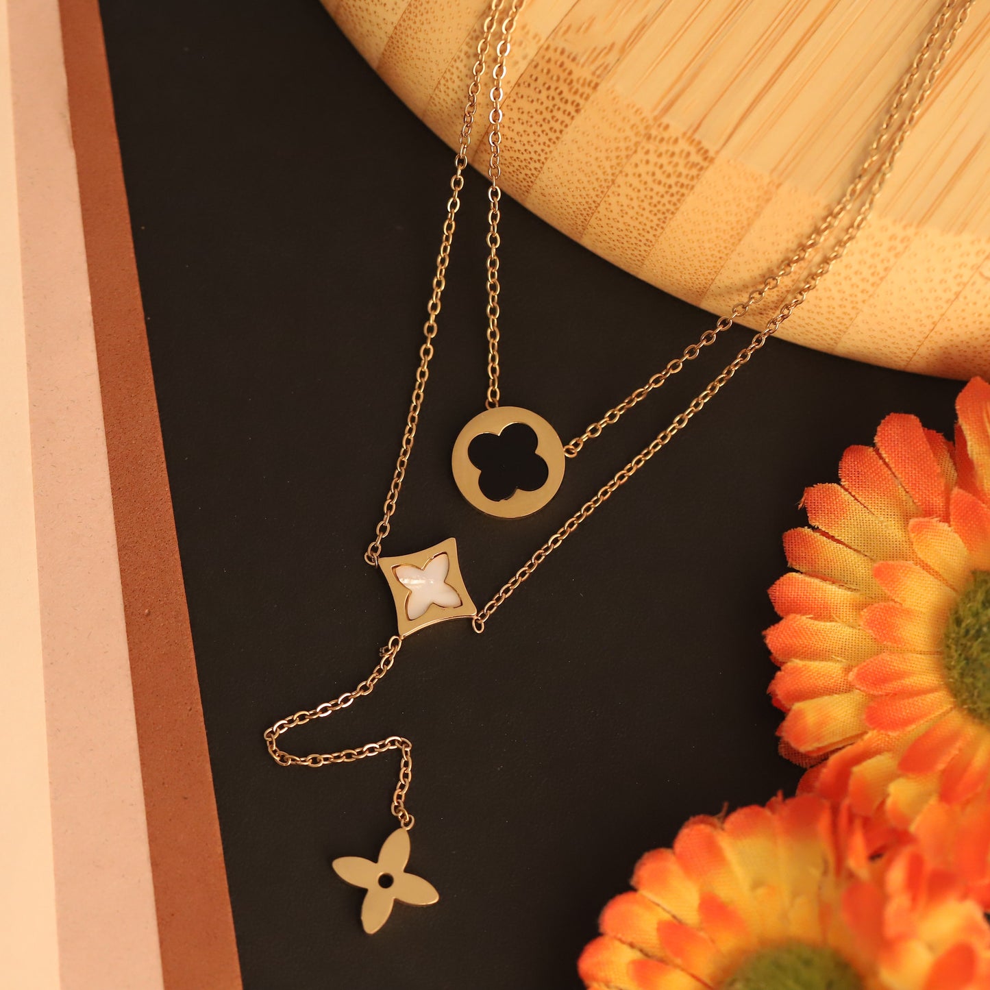 Layered Clover Necklace Set | Gold Plated Lucky Charm Jewelry