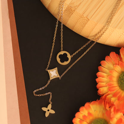 Layered Clover Necklace Set | Gold Plated Lucky Charm Jewelry