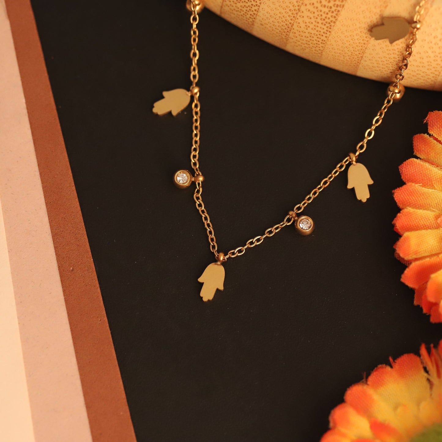 Dainty Gold Tone Lucky Charm Necklace | Waterproof Anti-Tarnish Chain