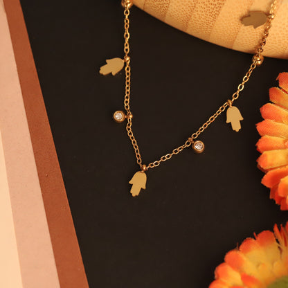 Dainty Gold Tone Lucky Charm Necklace | Waterproof Anti-Tarnish Chain