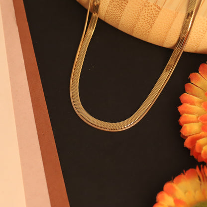 Layered Gold Snake & Herringbone Chain Necklace Set | Dainty Minimalist Choker