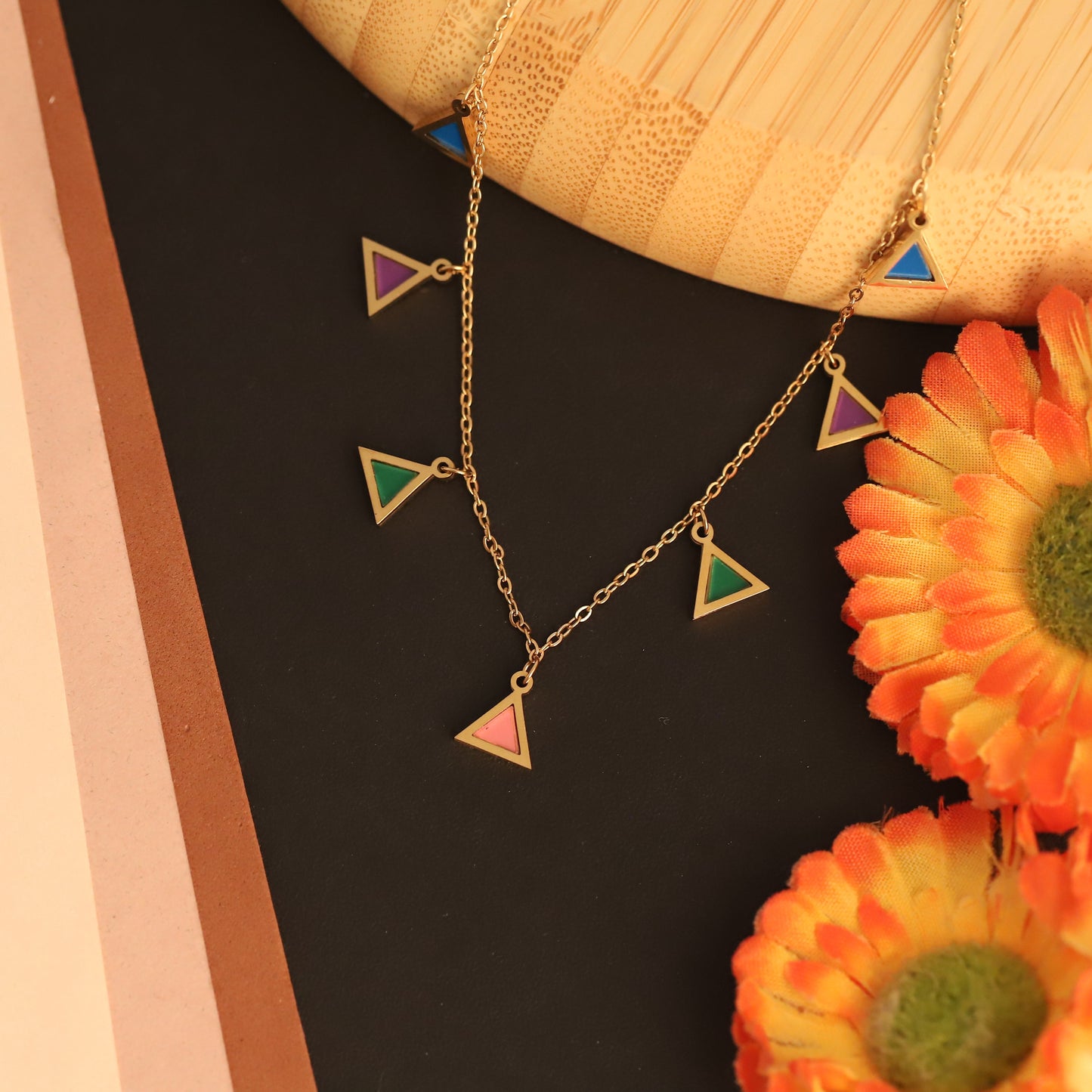 Timeless Elegance: Gold Plated Green Crystal Necklace