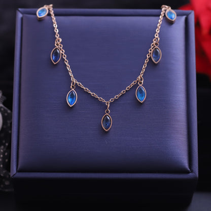 Rose Gold Layered Star Necklace | Black Enamel & Zirconia Star Charms