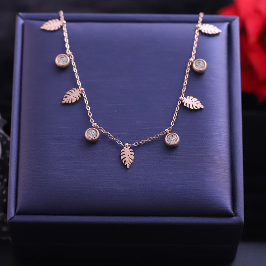 Rose Gold Moon and Star Necklace | Black Zirconia Celestial Pendant