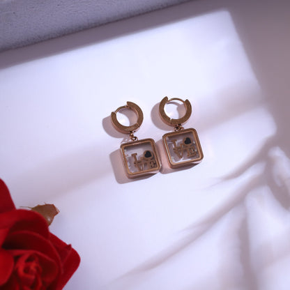 Minimalist Rose Gold Necklace with "Love" Inlay