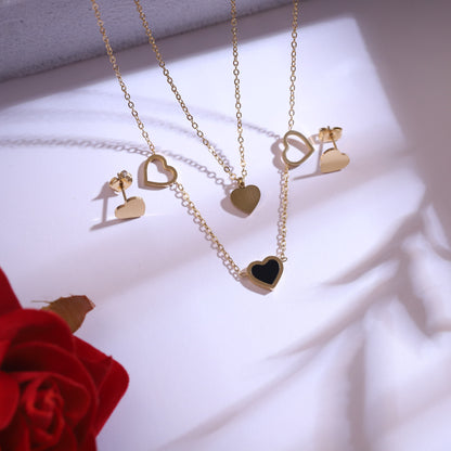 Modern Double Layer Heart Jewelry Set