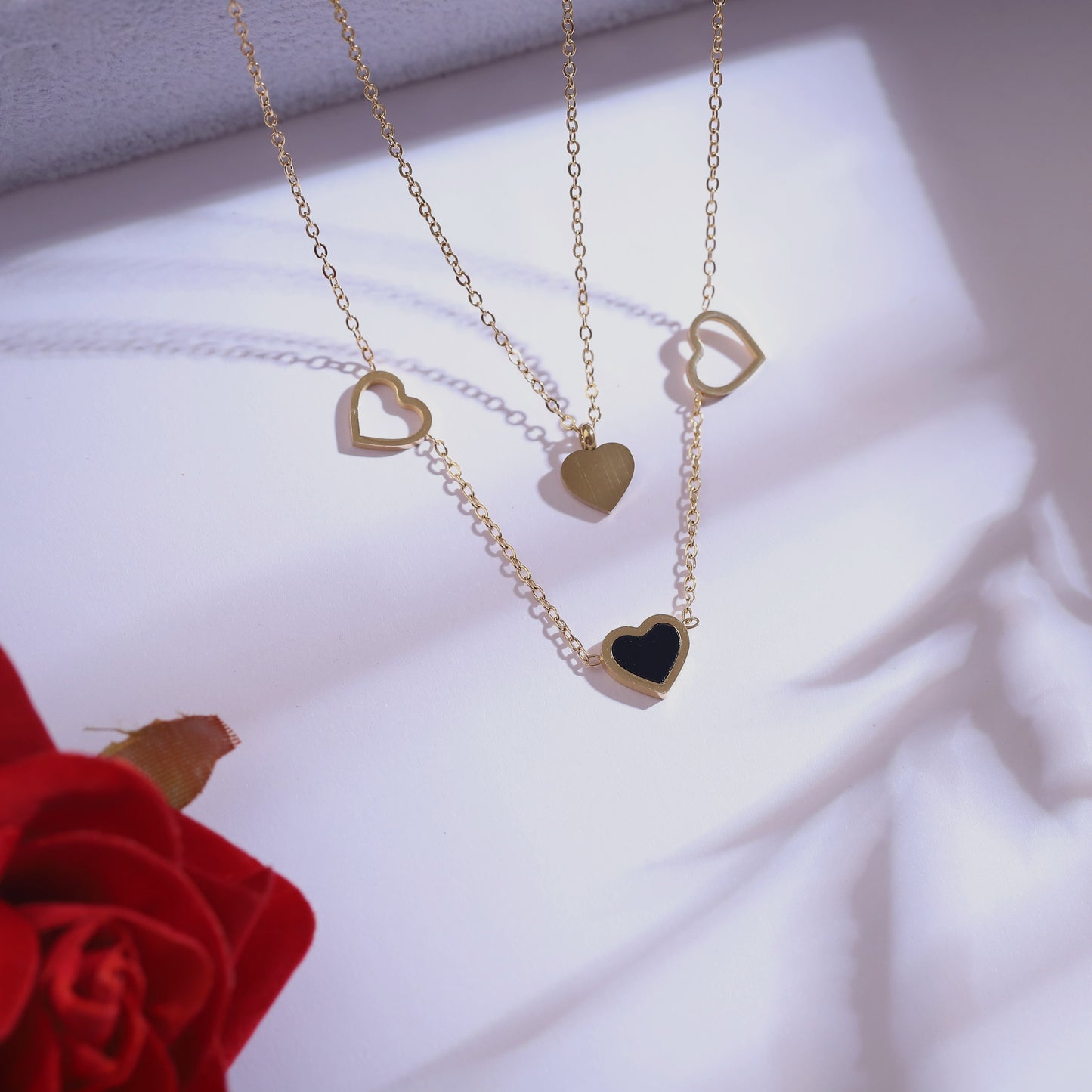 Modern Double Layer Heart Jewelry Set