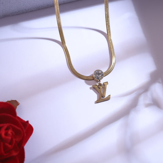 Sparkling Initial Letter Pendant & Earrings | Anti-Tarnish Fashion Jewelry