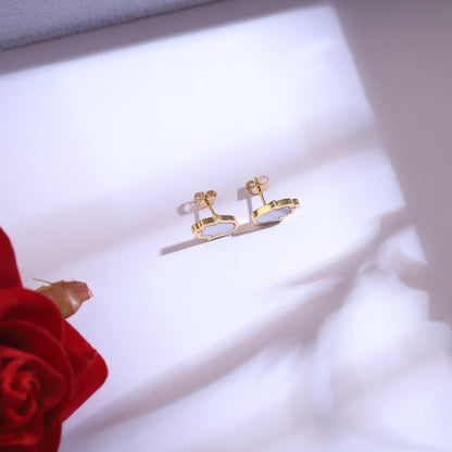 Hamsa Hand Evil Eye Necklace & Earring Set - Gold Tone Dainty Protection Jewelry