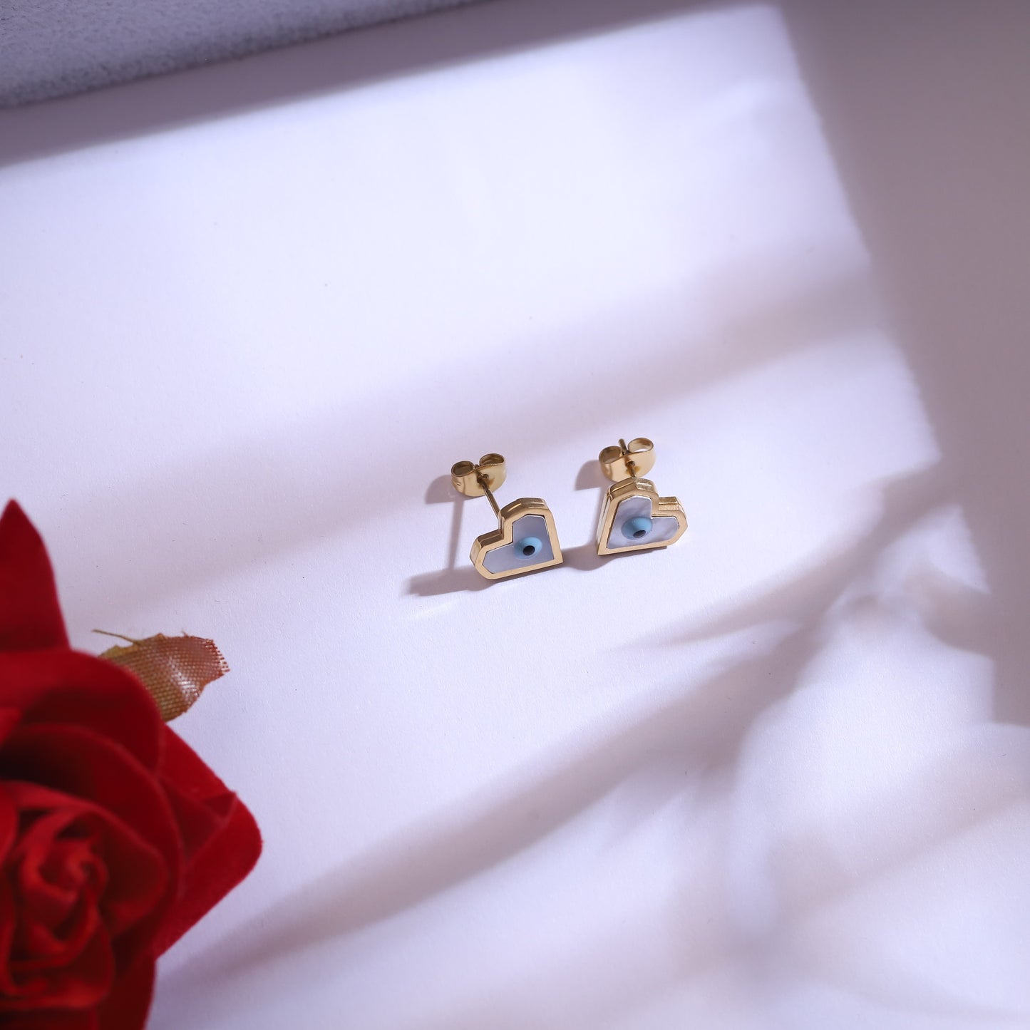 22K Gold Plated Layered Heart Evil Eye Necklace Set | Stainless Steel Protection Jewelry