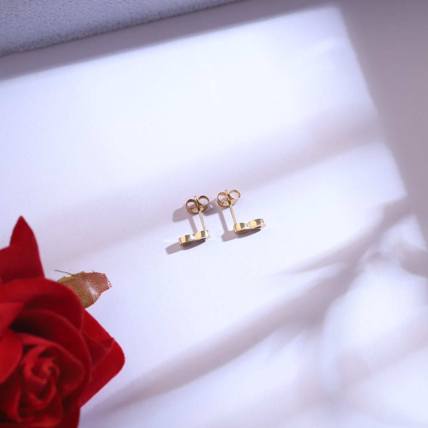 Gold Four-Leaf Clover Heart Infinity Necklace Set - Lucky Charm Layered Jewelry with Earrings