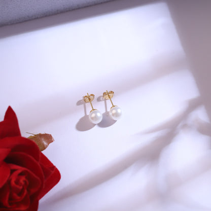 White Evil Eye & Pearl Layered Necklace Set with Pearl Earrings - Gold Tone Protection Jewelry