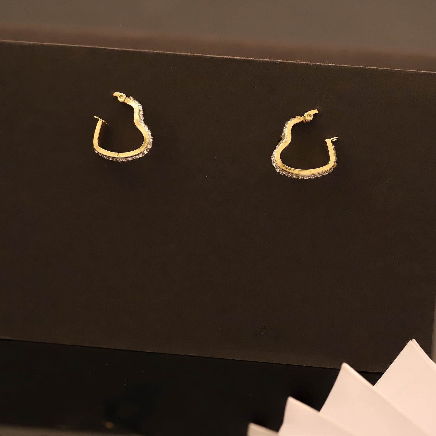 Small Gold Heart Hoop Earrings - Delicate Love Heart Hoops