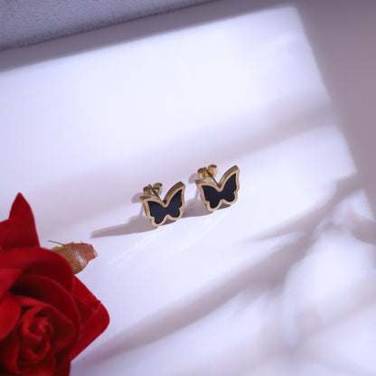 Elegant Butterfly Jewelry Set - Gold Necklace & Earrings