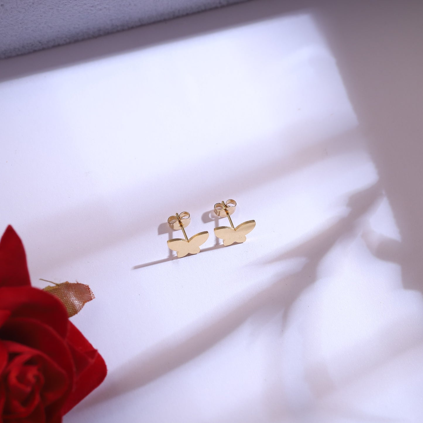 Golden Butterfly & Mother of Pearl Necklace Set | Dainty Winged Jewelry