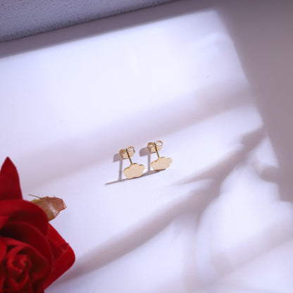 Black Camellia Flower Necklace & Cloud Earring Set | Gold Plated Crystal Bar Jewelry