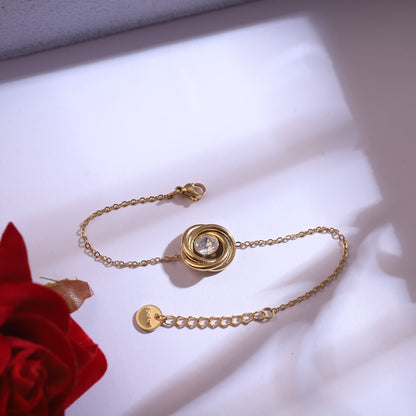 Elegant Rose Gold-Tone Jewelry Set | Crystal Embellished Necklace, Bracelet & Earrings