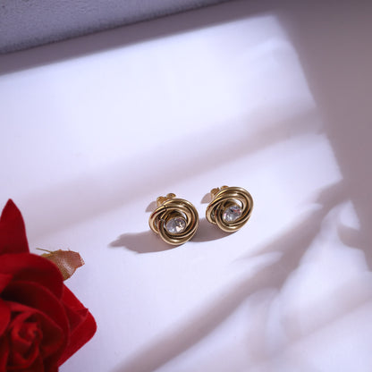 Elegant Rose Gold-Tone Jewelry Set | Crystal Embellished Necklace, Bracelet & Earrings