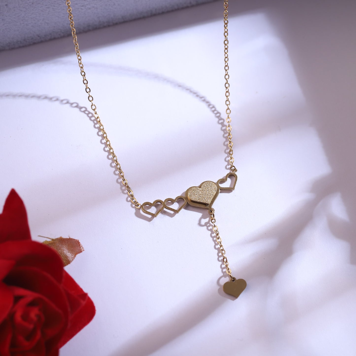 Gold Heart Necklace & Earring Set | Delicate Love Inspired Jewelry Gift for Her