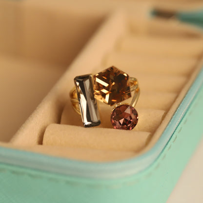 Gold Multi-Stone Bypass Ring