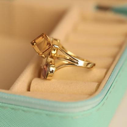Gold Multi-Stone Bypass Ring