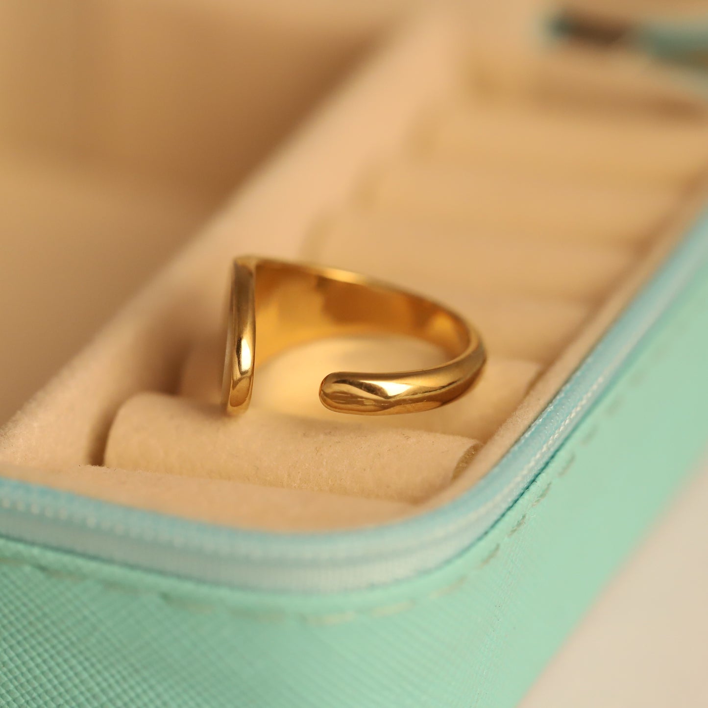 Gold Oval Mother of Pearl Ring